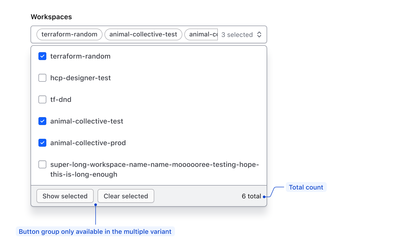 Generic content enabled before the list in both Single and Multiple components